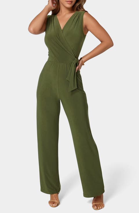 Sleeveless Faux Wrap Jumpsuit