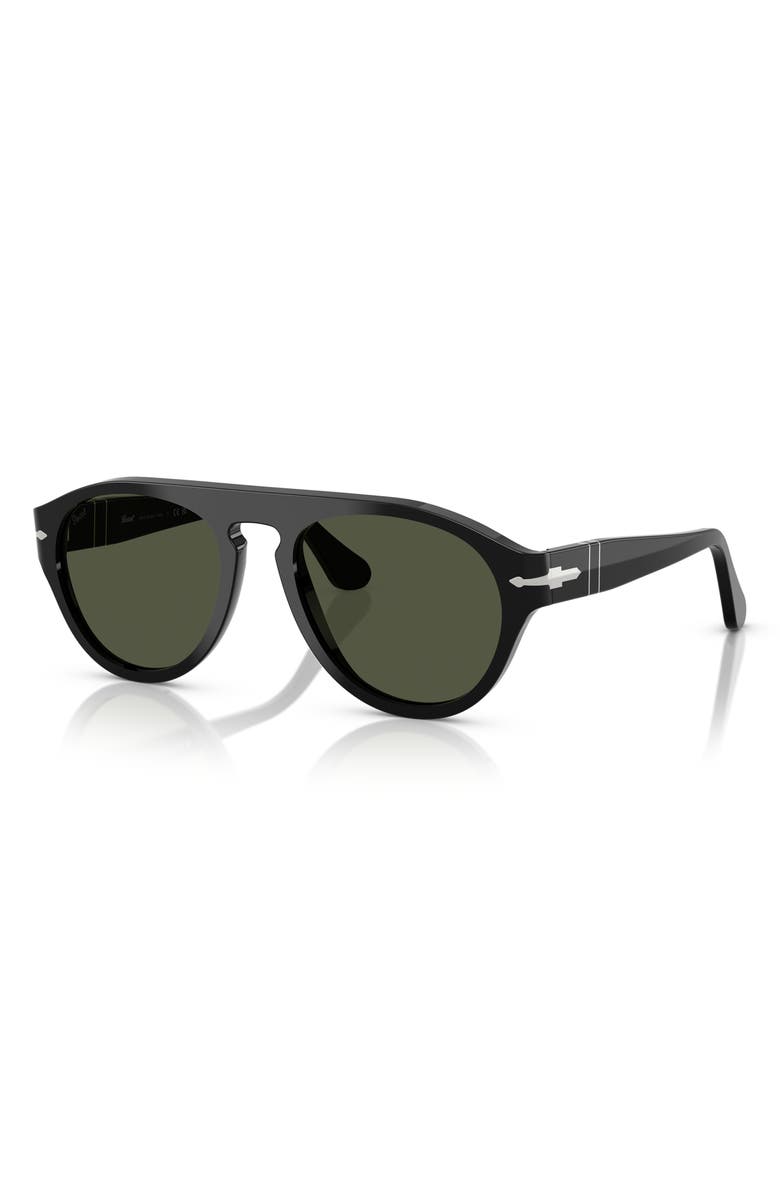 Persol 53mm Pilot Sunglasses, Alternate, color, Black / Green