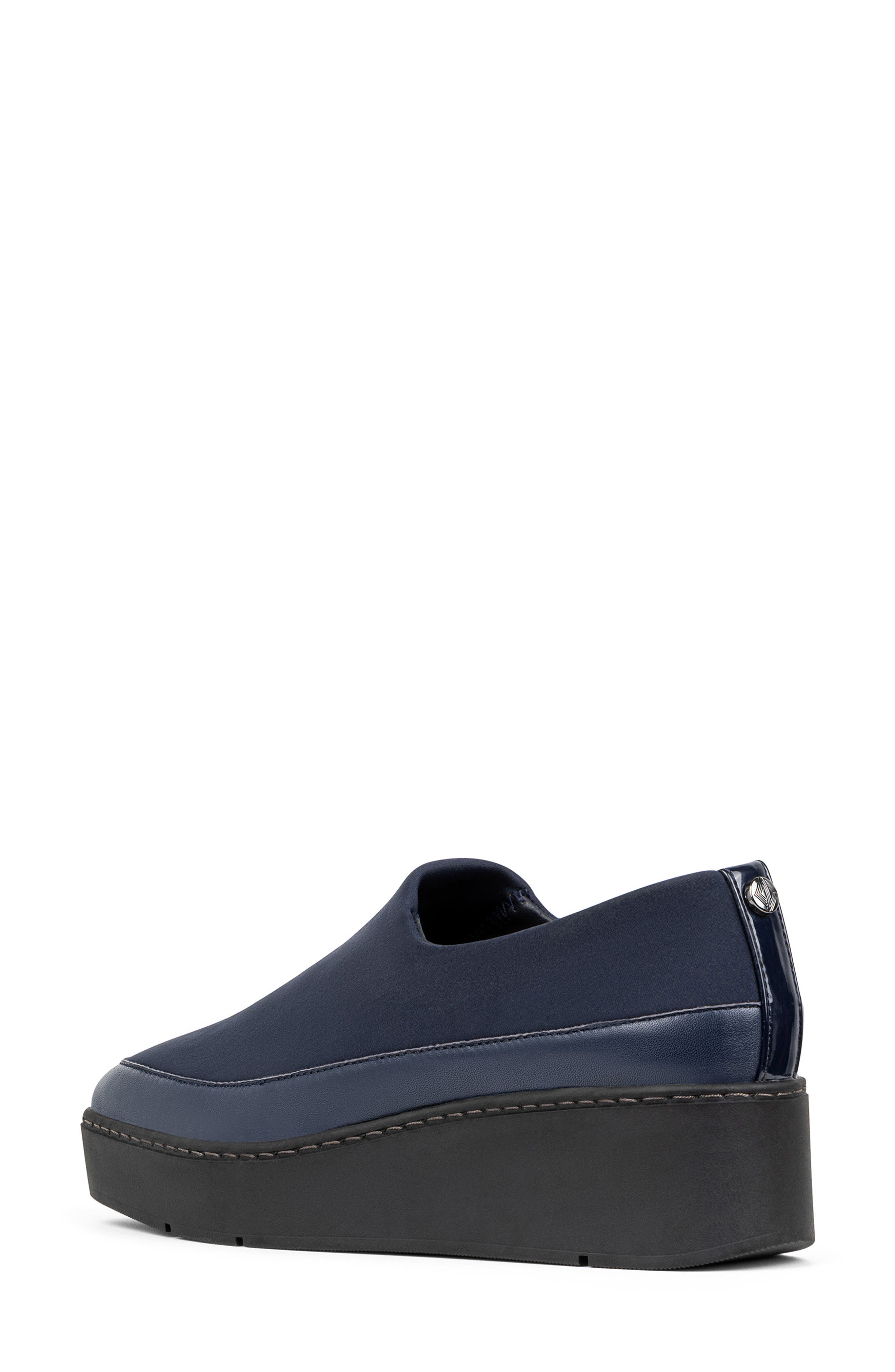 Donald Pliner Wedge Slip-On Loafer, Alternate, color, Navy