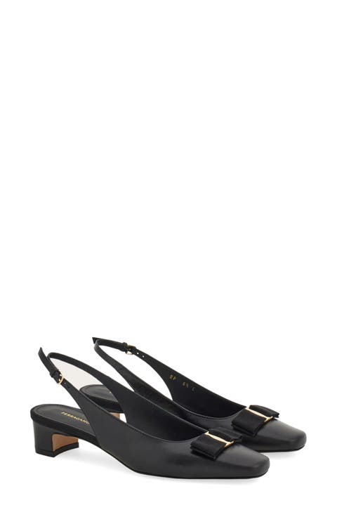 シューズ・サンダルその他 FERRAGAMO Woman Pumps Black RIVADA NERO FERRAGAMO Rivada Patent Leather Slingback Pumps | Saks Fifth