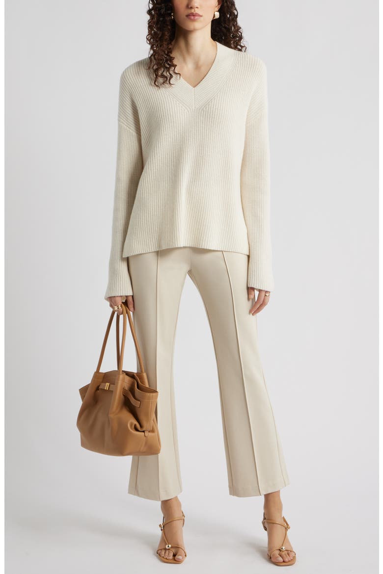 Relaxed Fit Wool & Cashmere Sweater, Alternate, color, IVORY TOFU