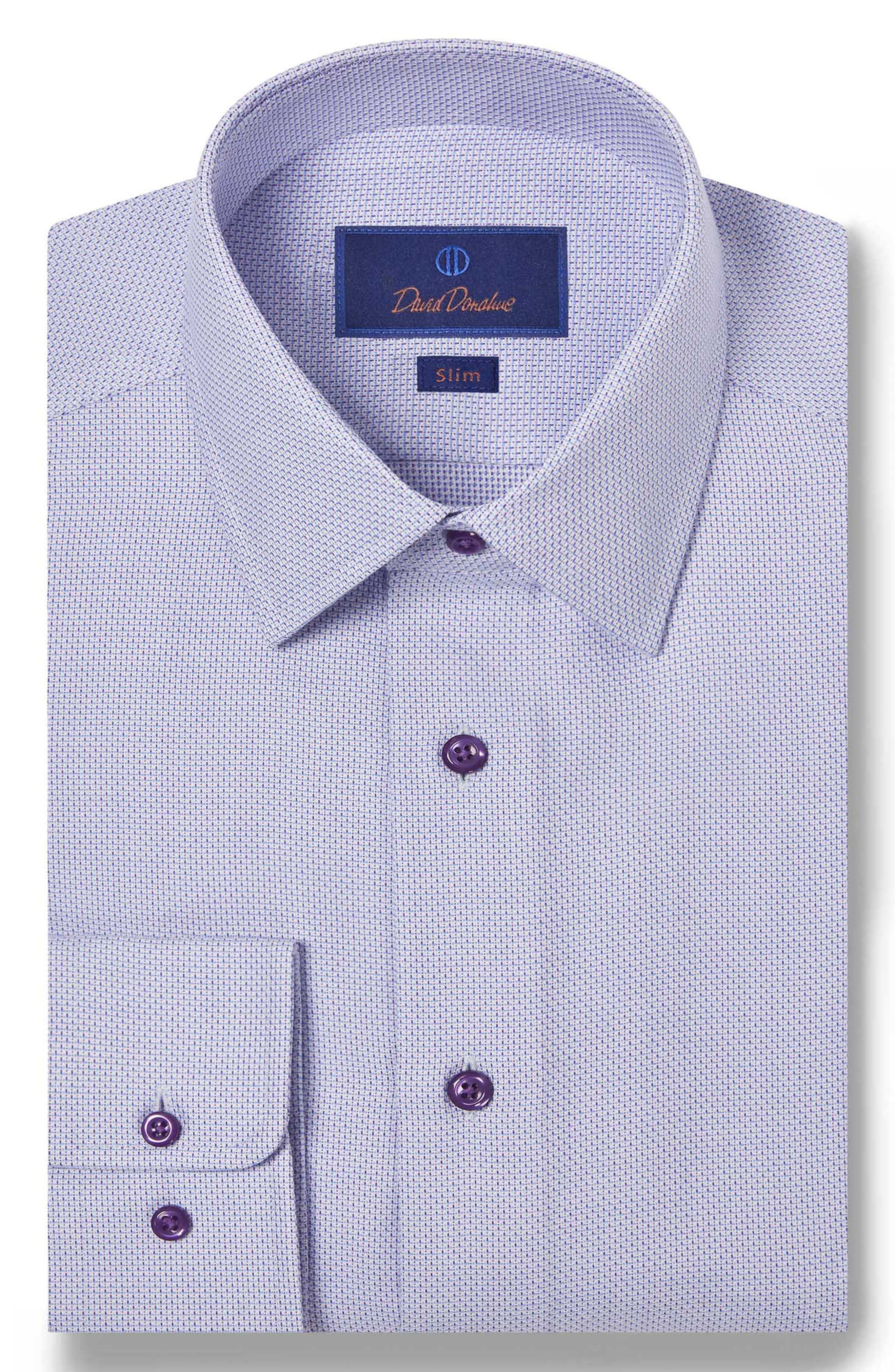 David Donahue Slim Fit Cotton Dress Shirt