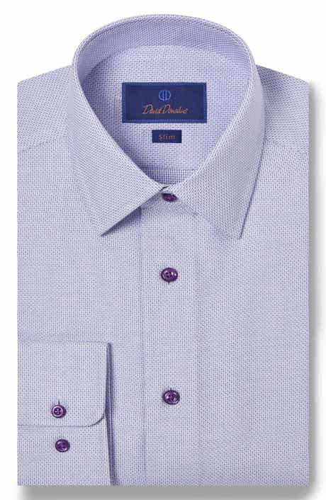 David Donahue Slim Fit Cotton Dress Shirt
