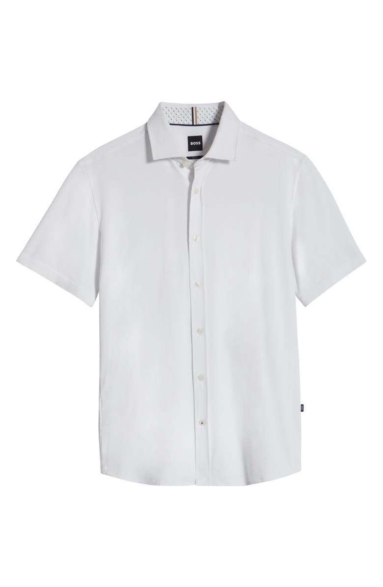 BOSS Roan Stretch Cotton Button-Up Shirt, Alternate, color, White
