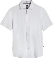 BOSS Roan Stretch Cotton Button-Up Shirt