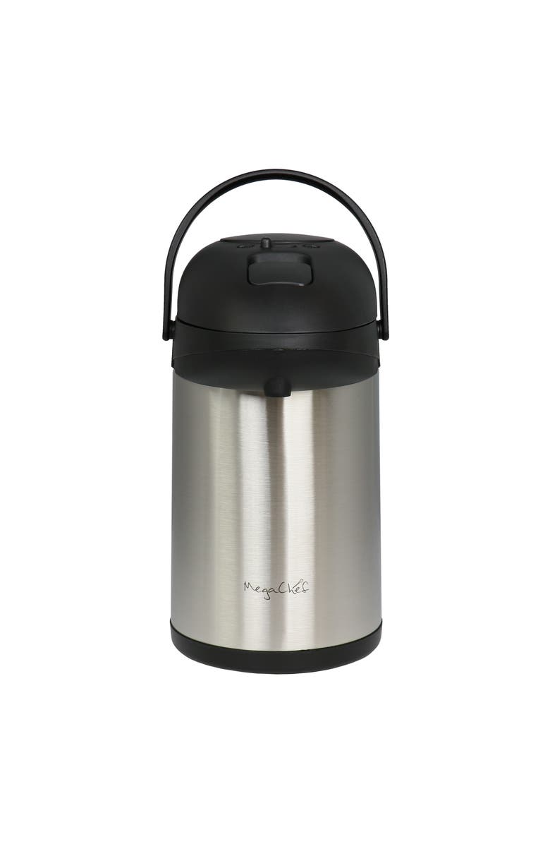 Megachef 3.17 Quart Stainless Steel Vacuum Body Pump Cap Air Pot, Alternate, color, Silver
