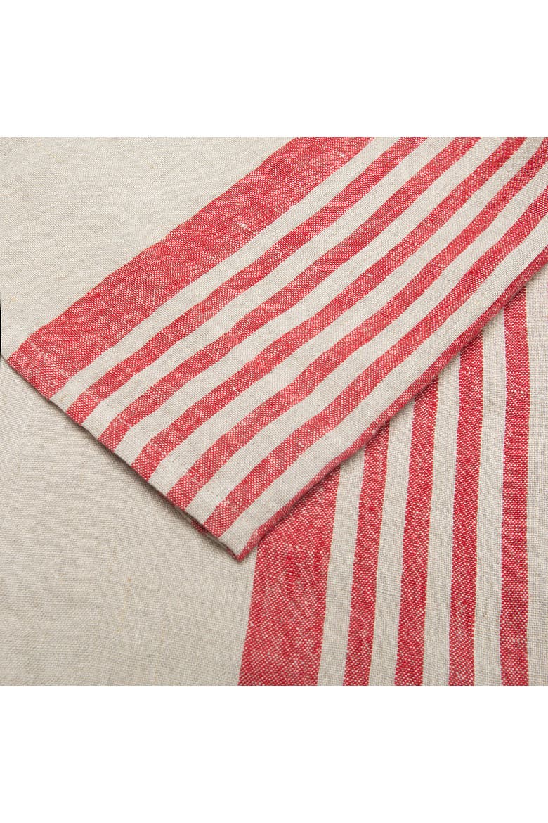 Brittany Tea Towels - Set of 2, Alternate, color, Natural, Red 20" x 30"
