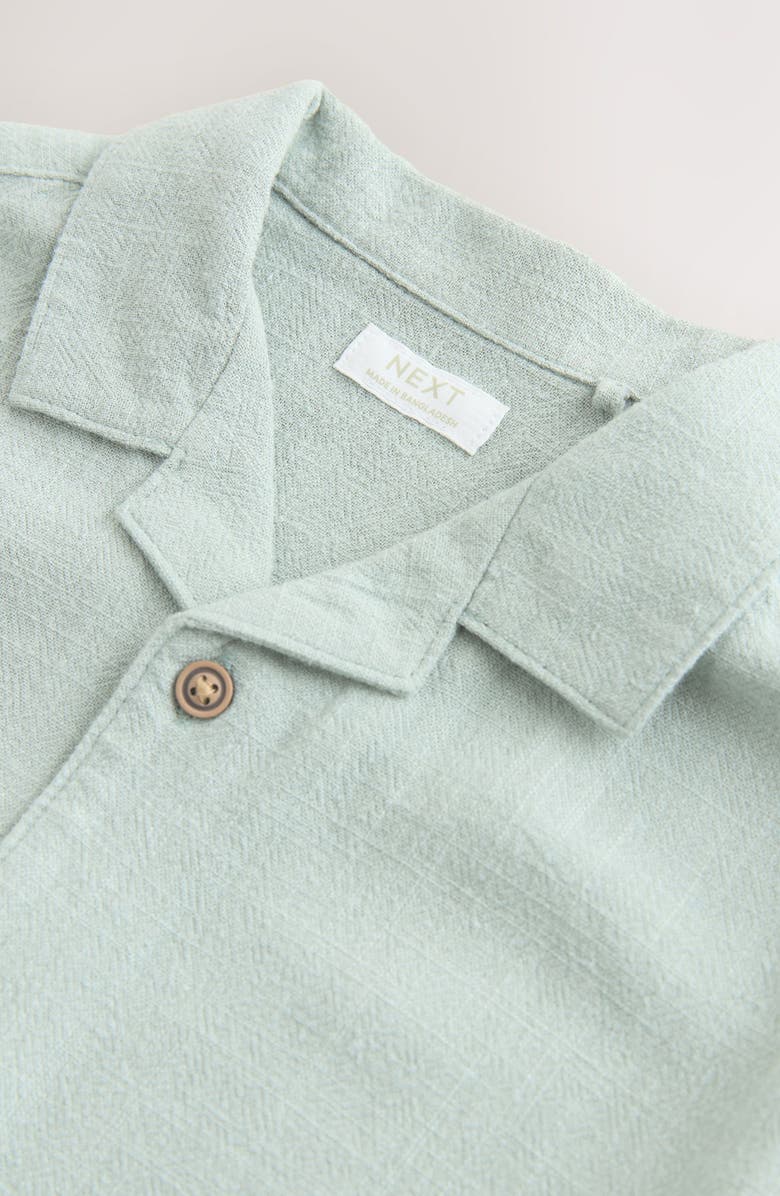 NEXT Kids' Short Sleeve Button-Up Shirt & Shorts Set, Alternate, color, Green