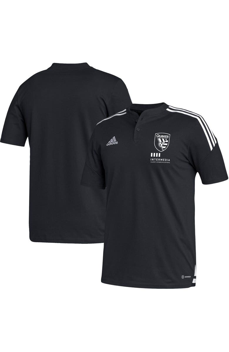 adidas Men's adidas Black San Jose Earthquakes Henley AEROREADY Polo, Main, color,