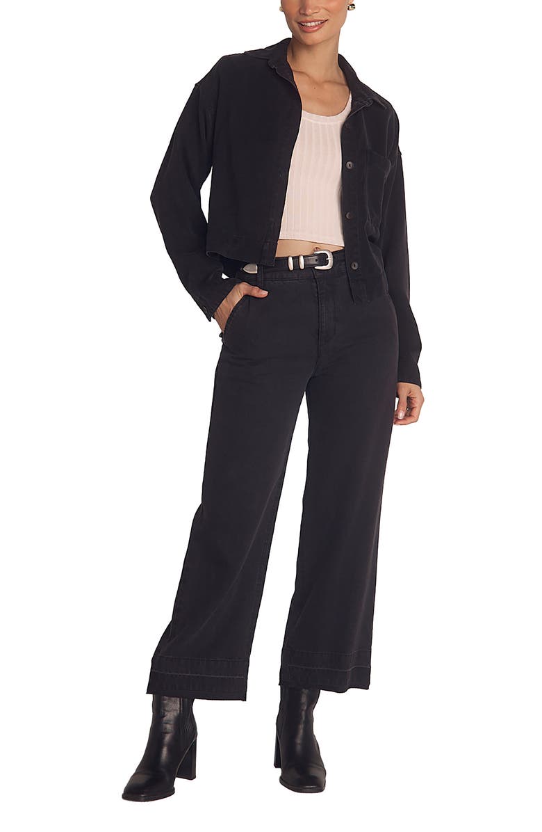 Bella Dahl Crop Button-Up Shirt, Alternate, color, Dark Graphite Wash