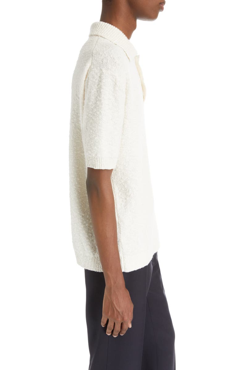 Maison Margiela Cotton Blend Bouclé Polo Sweater, Alternate, color, 
