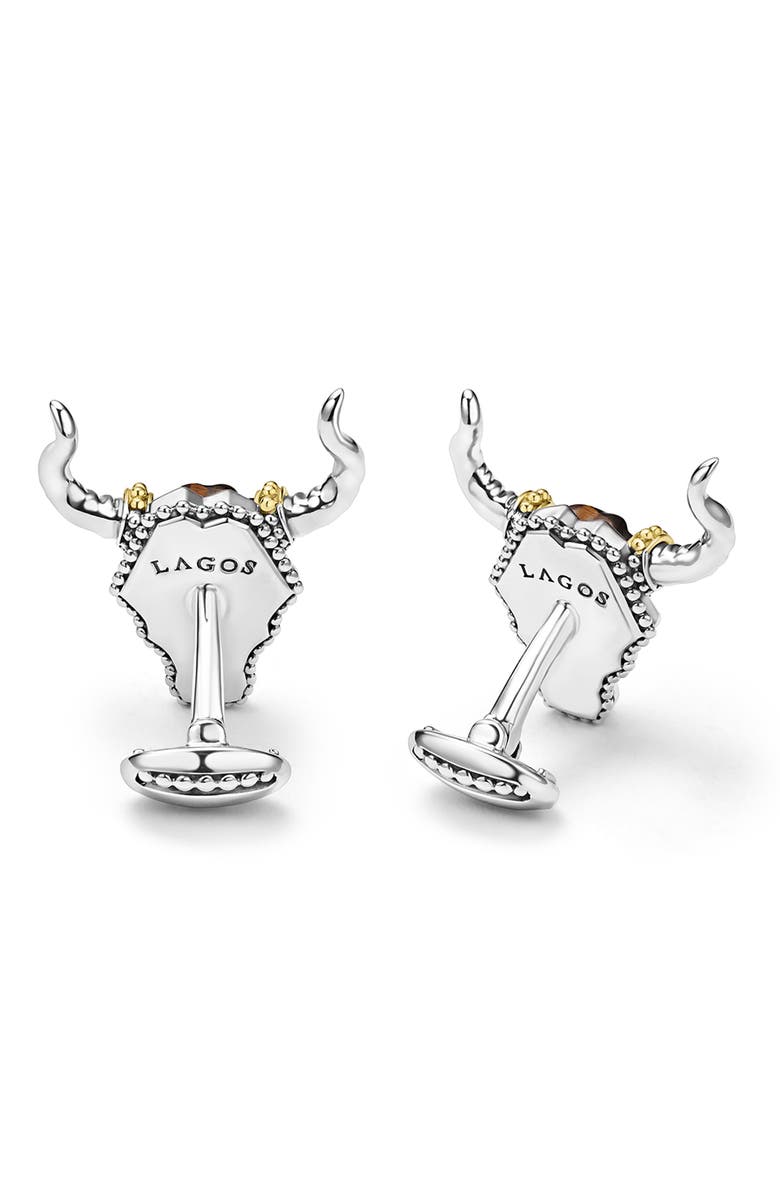 LAGOS Men's Longhorn Cuff Links, Alternate, color, Tiger's Eye