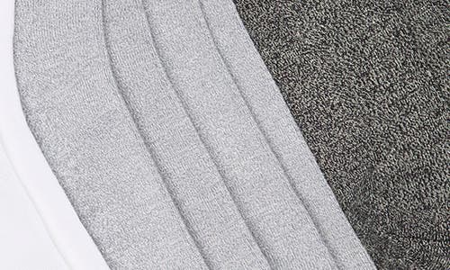 Nordstrom Rack 5-pack Pillow Sole Quarter Socks In Grey Heather -white