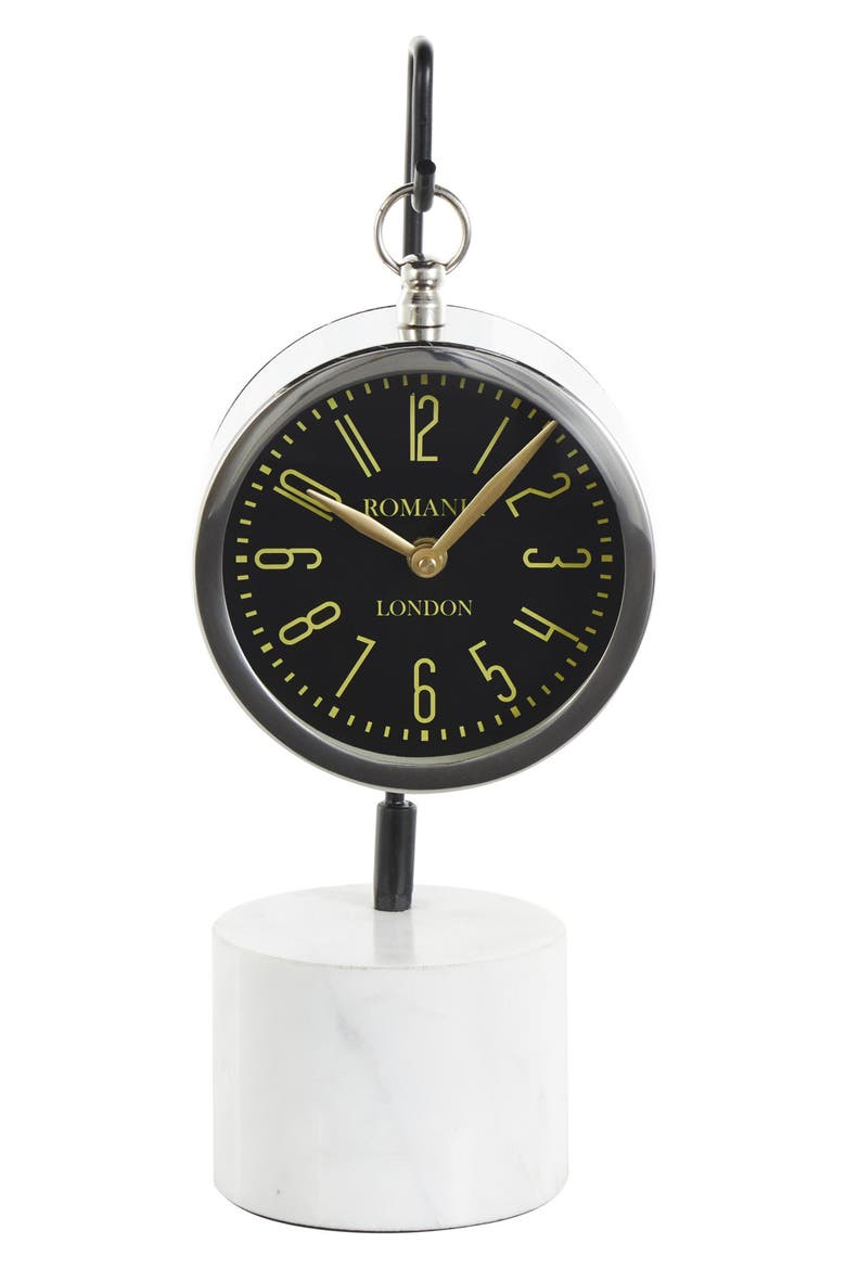 Modern Silver Stainless Steel Clock, Main, color, SILVER