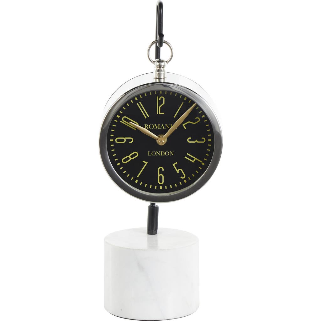 Vivian Lune Home Modern Silver Stainless Steel Clock In Silver