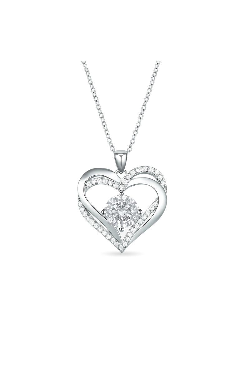 Sterling Silver Heart Necklace, Main, color, Silver