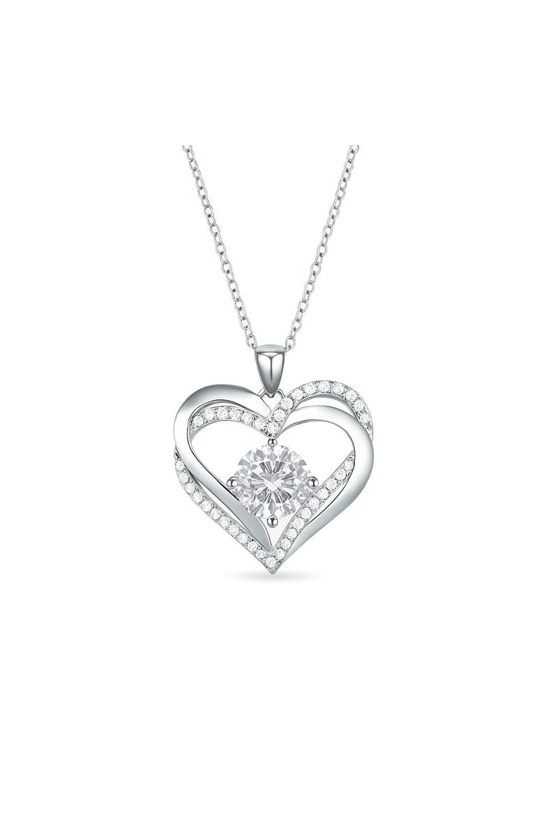 Donatello Gian Sterling Silver Heart Necklace, Main, color, Silver