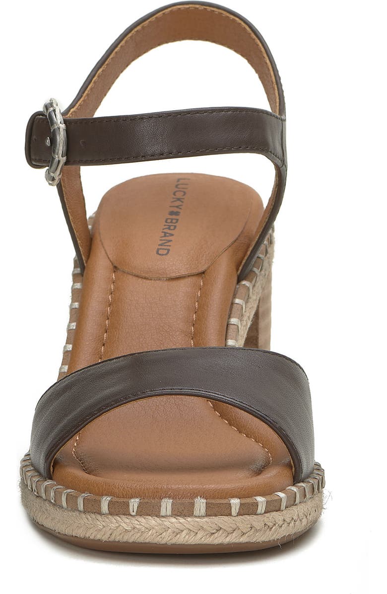 Lucky Brand Jennyl Ankle Strap Espadrille Sandal, Alternate, color, Chocolate