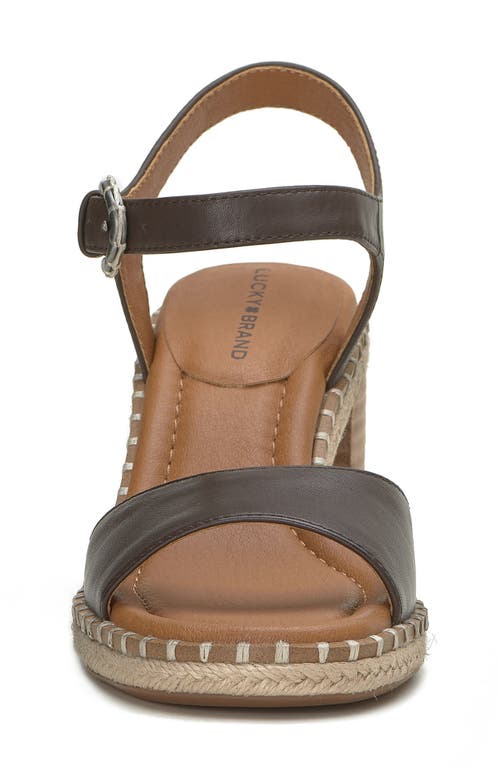 Lucky Brand Jennyl Ankle Strap Espadrille Sandal In Chocolate