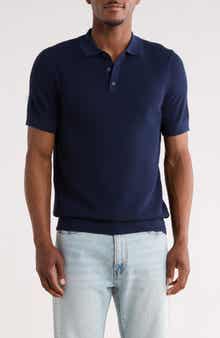 Textured Cotton Polo Sweater