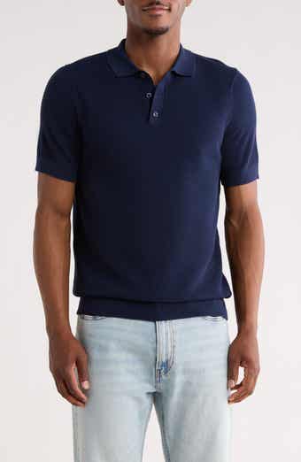 Textured Cotton Polo Sweater