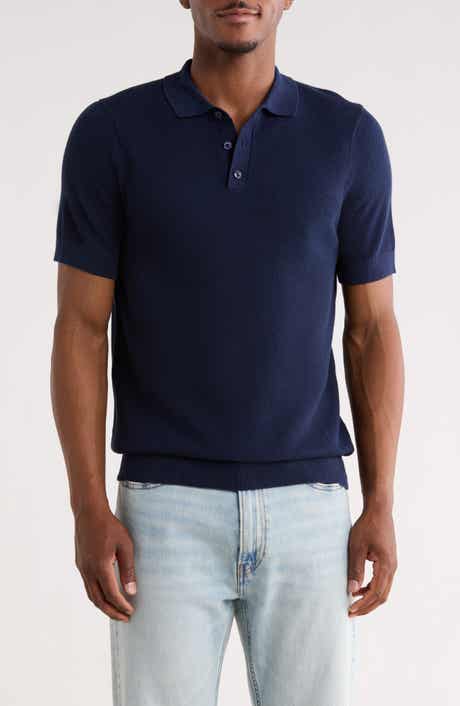 Textured Cotton Polo Sweater