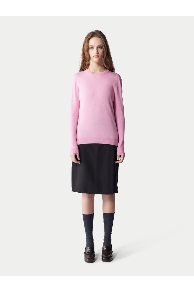 Essential Cashmere Crewneck Sweater, Alternate, color, pink frosting
