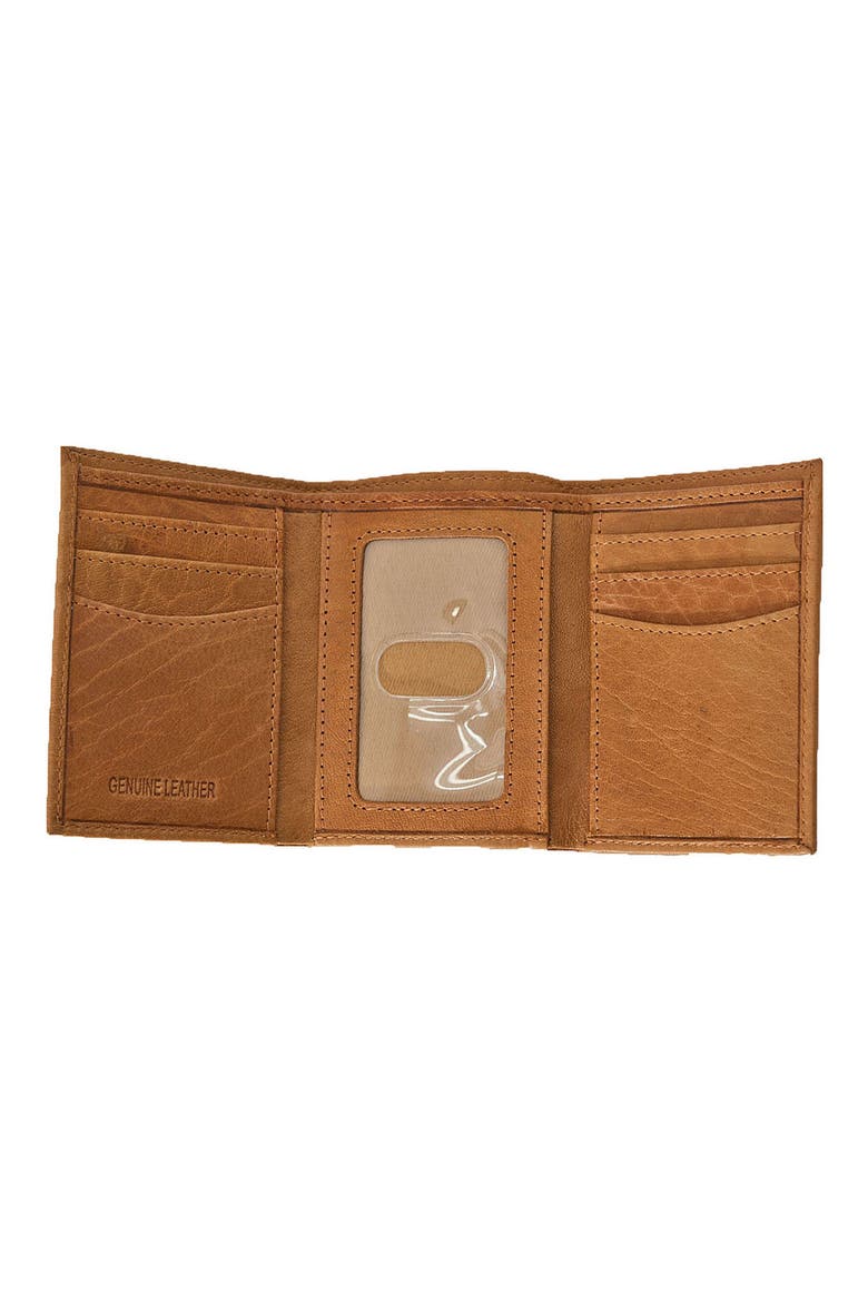 Slim Leather Trifold Wallet, Alternate, color, COGNAC