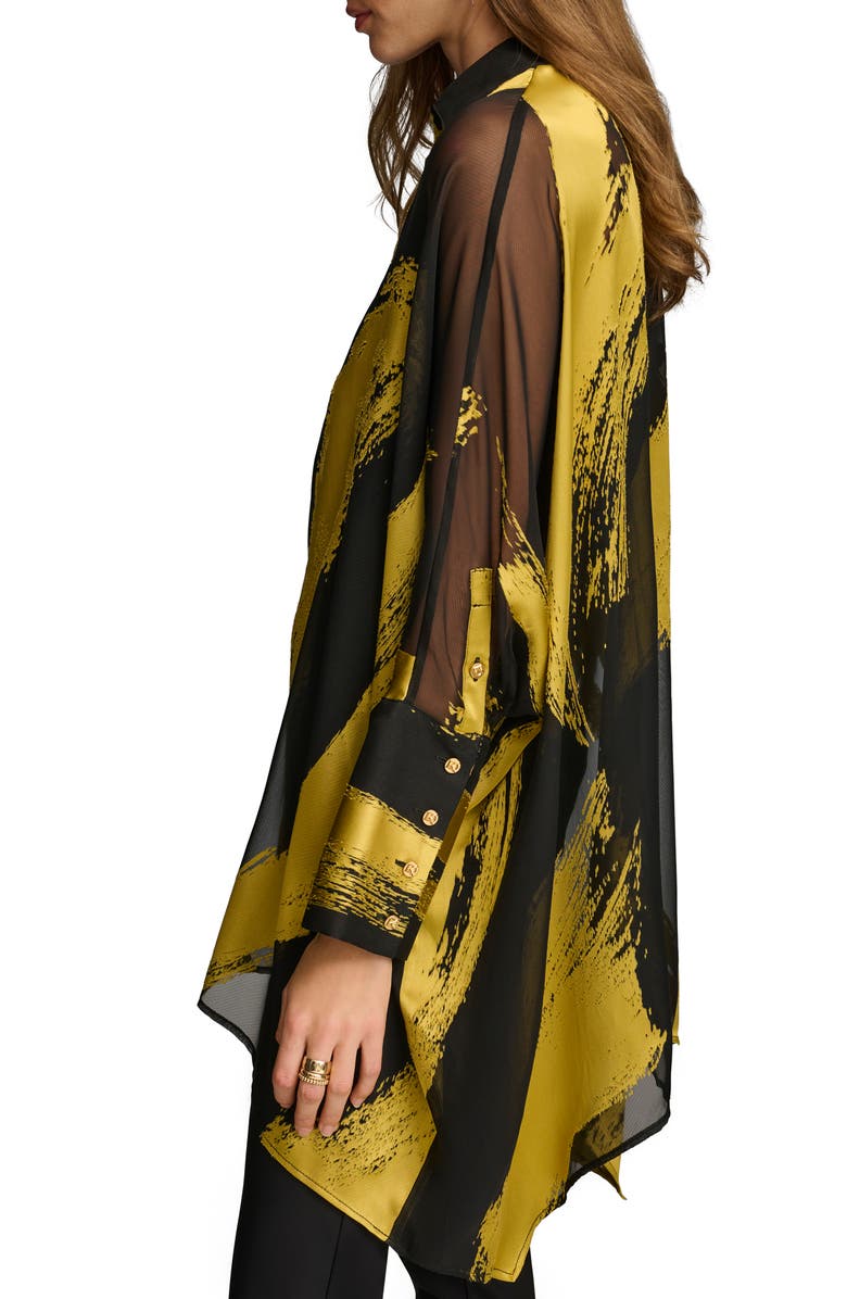 Donna Karan New York Point Collar Long Sleeve Tunic, Alternate, color, 