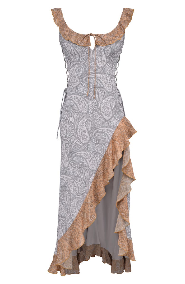 HOUSE OF CB Aloura Georgette Ruffle Dress, Alternate, color, Paisley Print