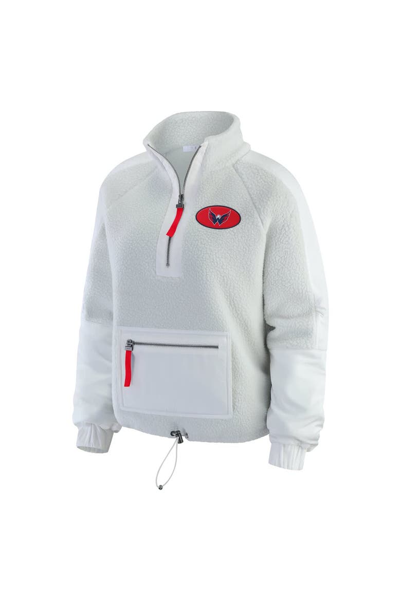 Women's WEAR by Erin Andrews Gray Washington Capitals Polar Fleece Quarter-Zip Jacket, Alternate, color, Gray