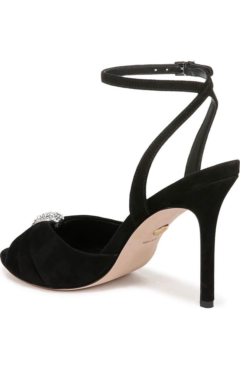 Veronica Beard Genevieve Ankle Strap Sandal, Alternate, color, Black/ Crystal