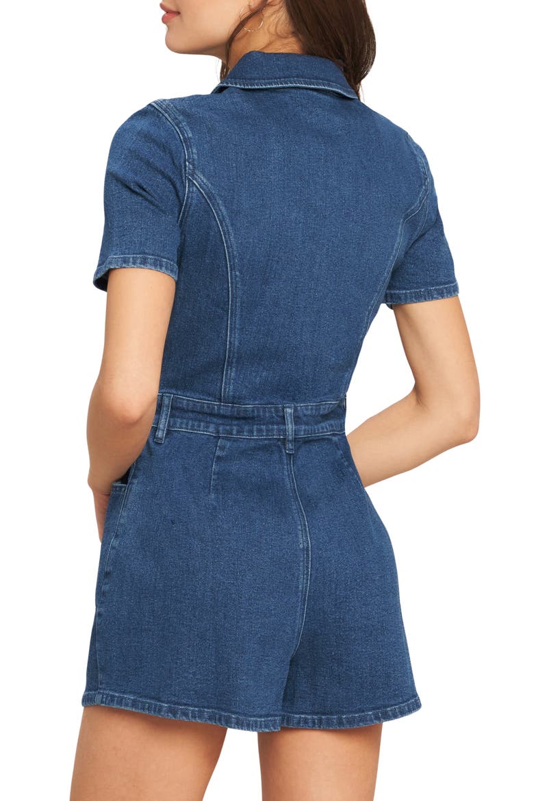 Denim Zip Romper, Alternate, color, MEDIUM INDIGO