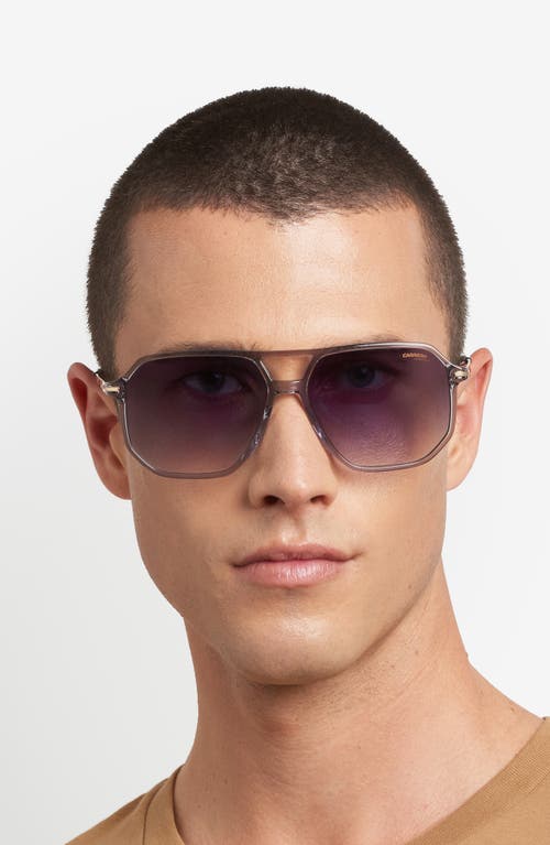 Carrera Eyewear 59mm Double Bridge Gradient Square Sunglasses In Gray