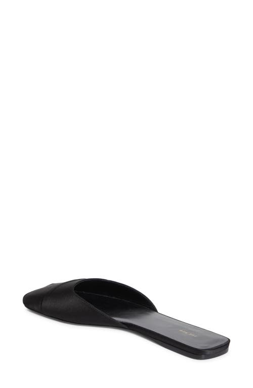 The Row Milla Satin Slide Sandal In Black