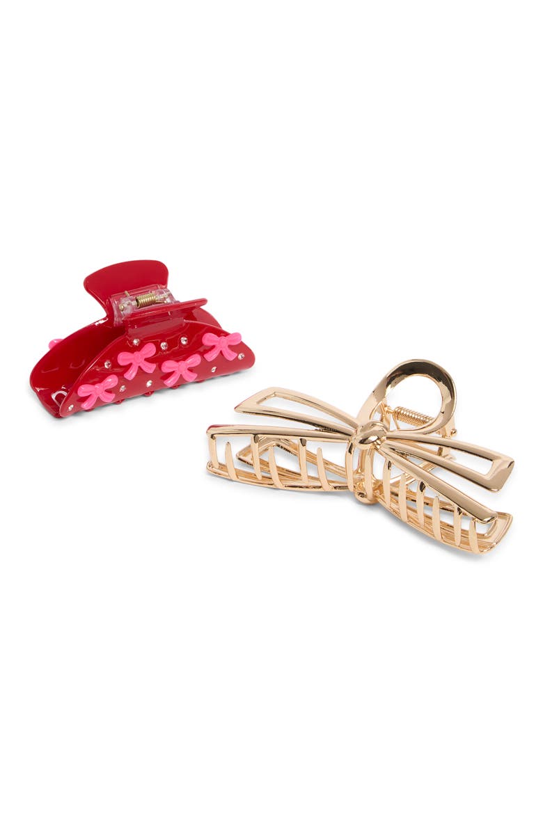 Kids' 2-Pack Bow Jaw Clips, Main, color, PINK MULTI