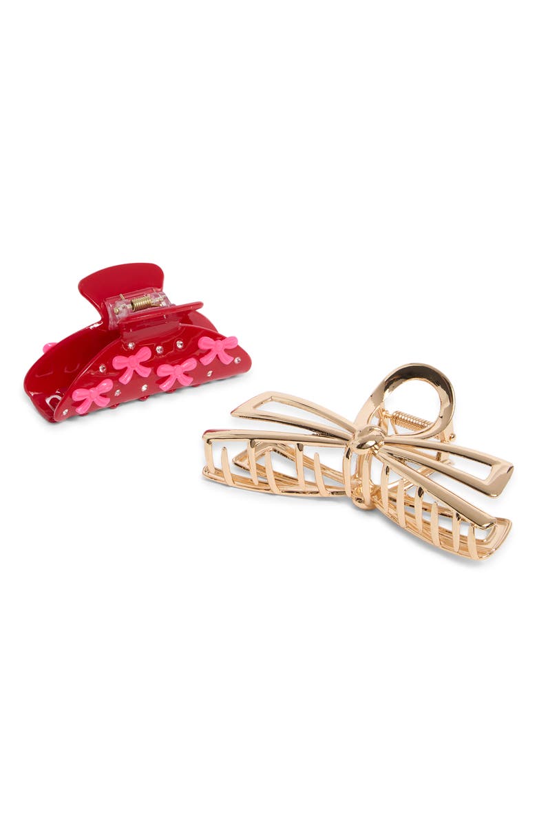 Cara Kids
 2-Pack Bow Jaw Clips, Main, color, Pink Multi