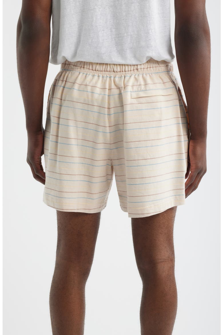 Washed Stripe Cotton Lounge Shorts, Alternate, color, SAND STRIPE