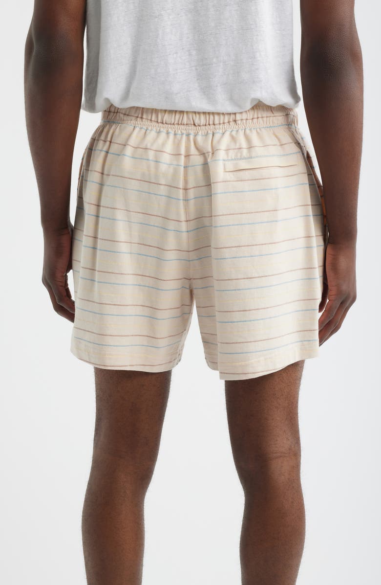 Daniel Buchler Washed Stripe Cotton Lounge Shorts, Alternate, color, Sand Stripe