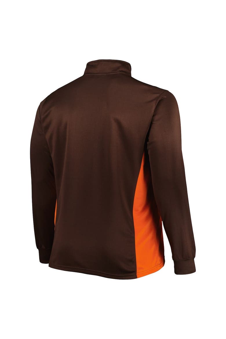 Men's Brown Cleveland Browns Big & Tall Quarter-Zip Top, Alternate, color, Brown