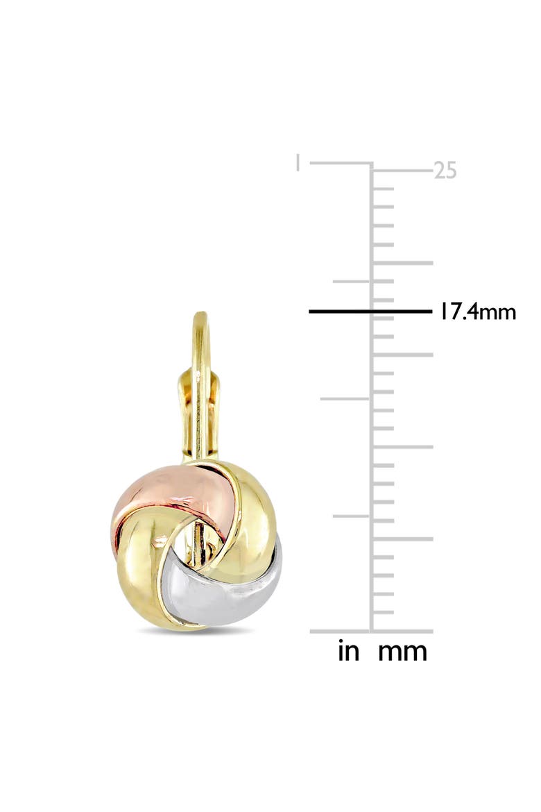 Love Knot Leverback Earrings 10k, Alternate, color, 10k Tri-Color Gold