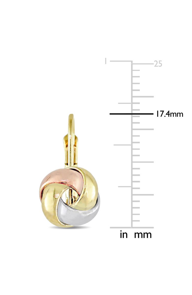 Julianna B. Love Knot Leverback Earrings 10k, Alternate, color, 10K Tri-Color Gold