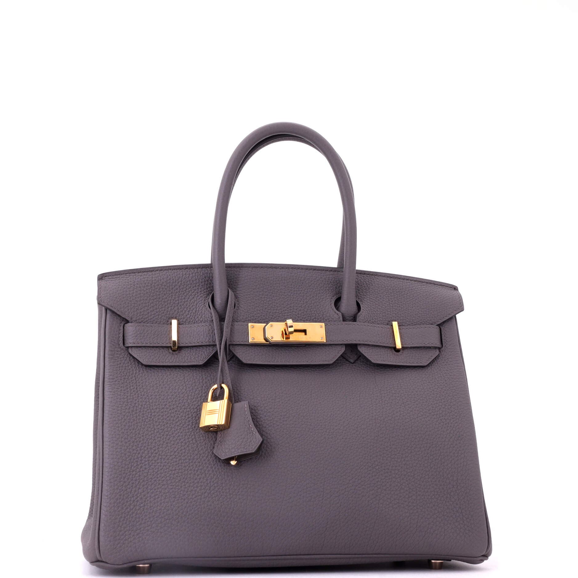 Pre-Owned Hermes Birkin Handbag Grey Togo with Rose Gold Hardware 30, Alternate, color, Etain