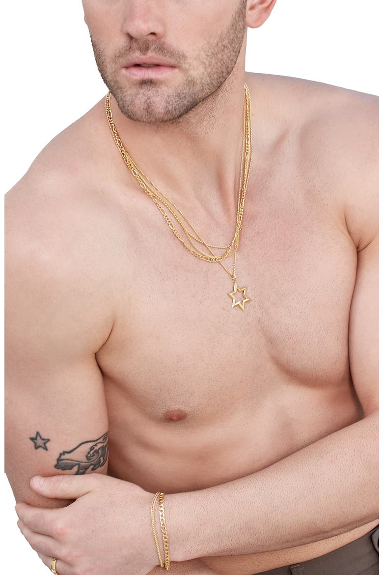 Men's 14K Gold Star of David Pendant Necklace (Nordstrom Exclusive), Alternate, color, 14K YELLOW GOLD