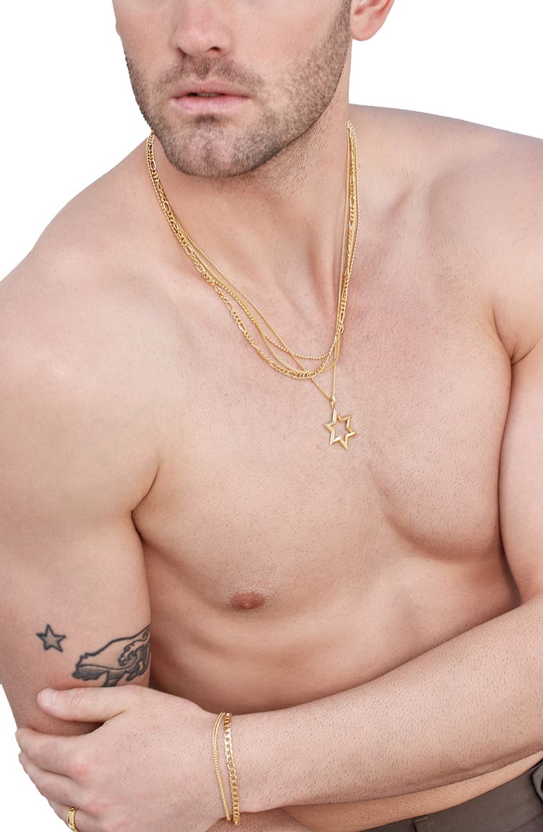 Bony Levy Men's 14K Gold Star of David Pendant Necklace, Alternate, color, 14K Yellow Gold