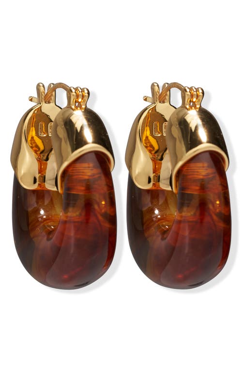 Lizzie Fortunato Mini Organic Hoop Earrings In Brown