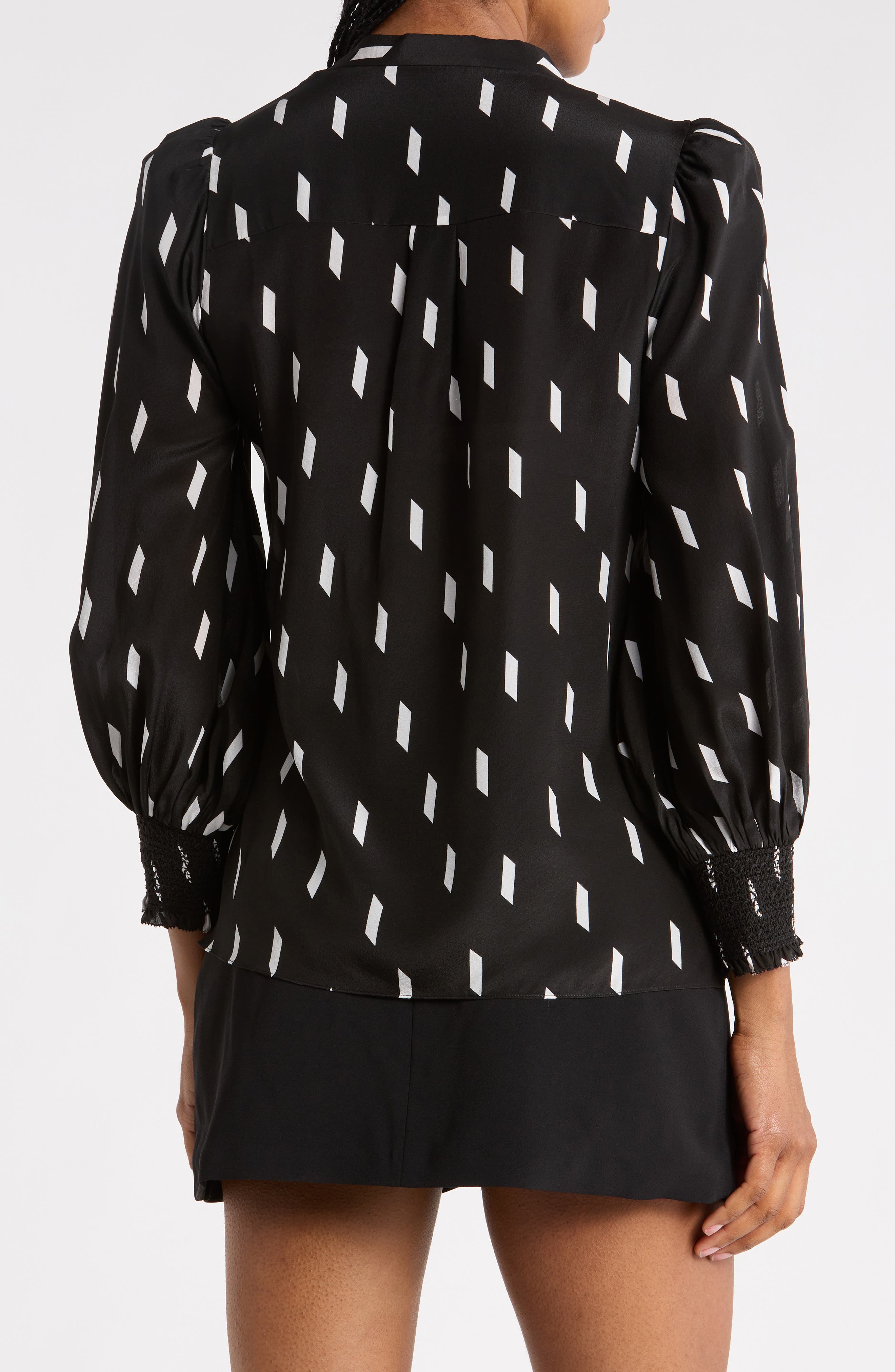 ALICE + OLIVIA Sheila Blouson Sleeve Silk Top (Women) | Nordstromrack