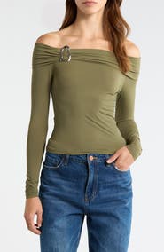 PacSun Lannie Hardware Off the Shoulder Top