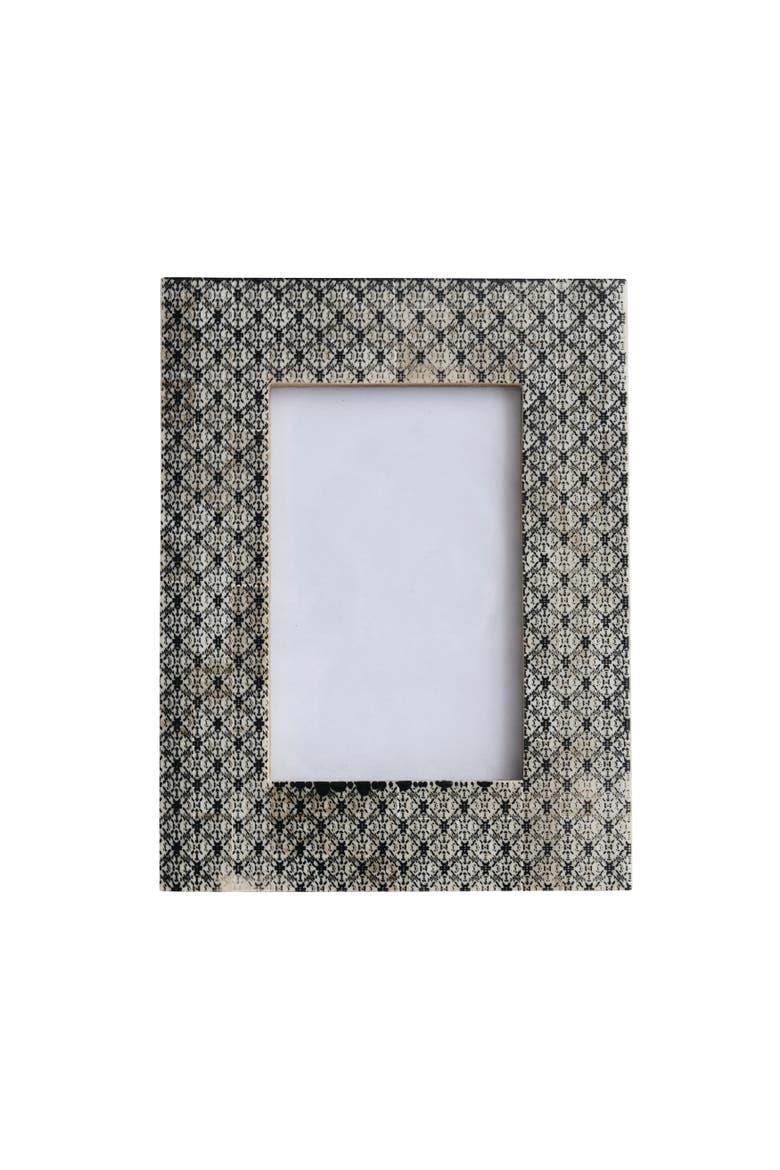 Handmade Glass and Resin Photo Frame, Gray, Main, color, Grey