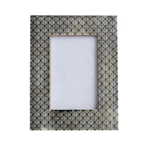 Handmade Glass and Resin Photo Frame, Gray